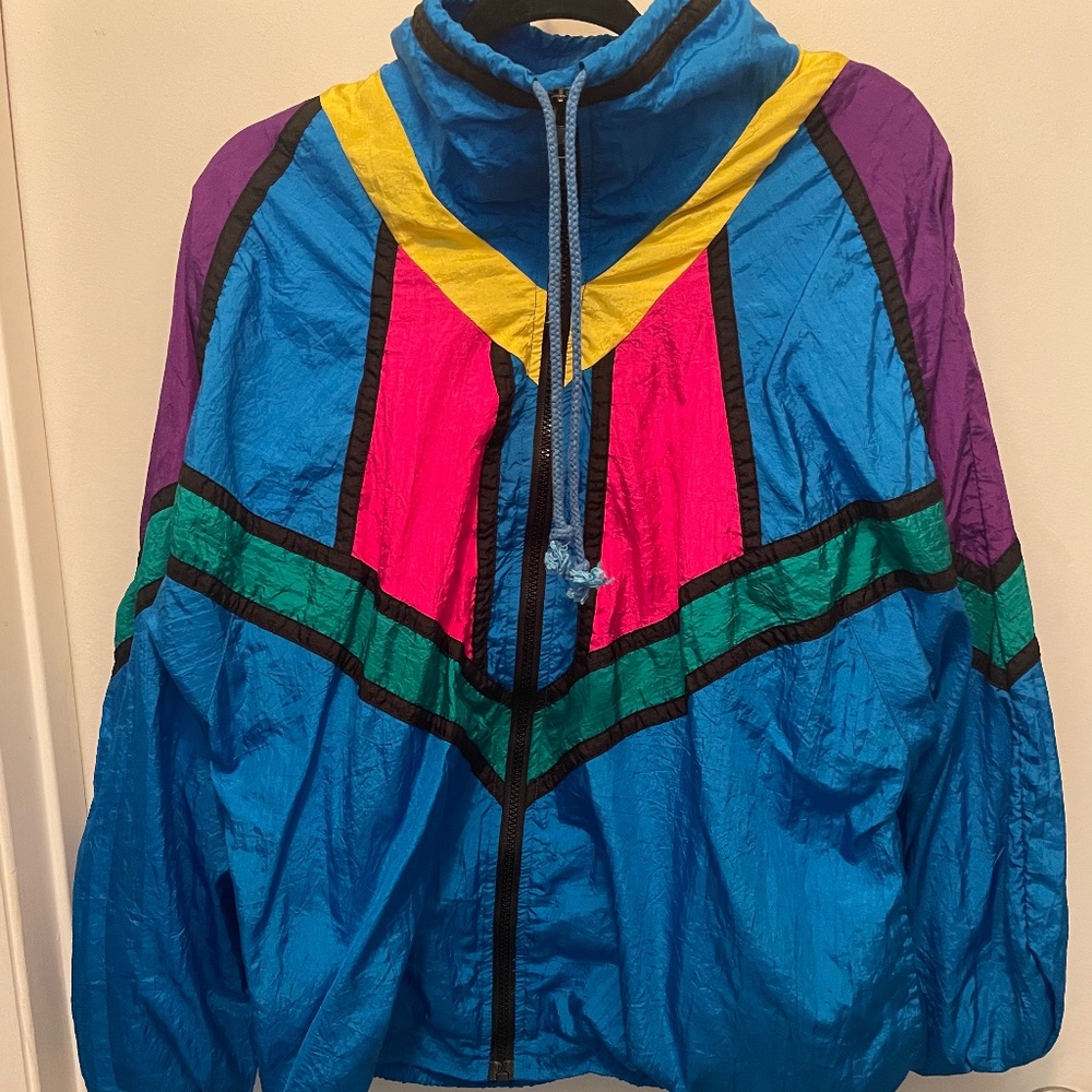 Primrose by Janeve Sport Vintage 80’s windbreaker lined large jacket XL